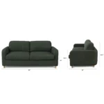 Vati 80_ Sofa Bed - Natural Oak and Green Wool Bouclé