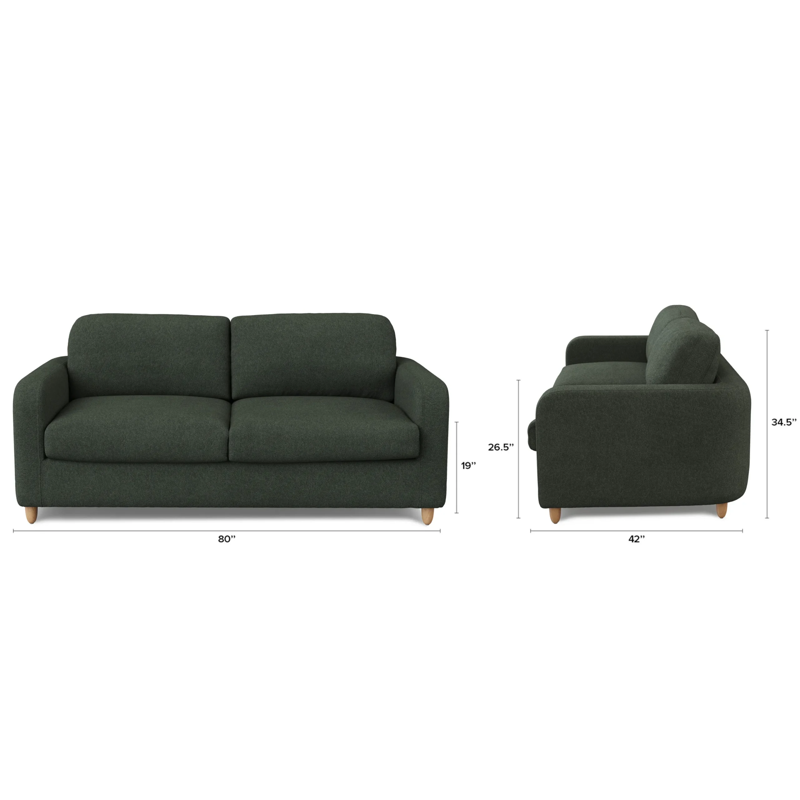 Vati 80_ Sofa Bed - Natural Oak and Green Wool Bouclé - Image 10
