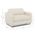 Vati 80_ Sofa Bed - Natural Oak and Ivory Wool Bouclé