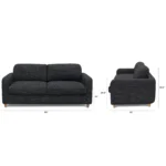 Vati 80_ Sofa Bed - Natural Oak and Napa Charcoal
