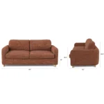 Vati 80_ Sofa Bed - Natural Oak and Napa Rust