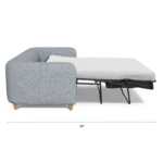 Vati 80_ Sofa Bed - Natural Oak and Silver Light Blue