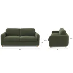 Vati 80_ Velvet Sofa Bed - Natural Oak and Hale Fir Green