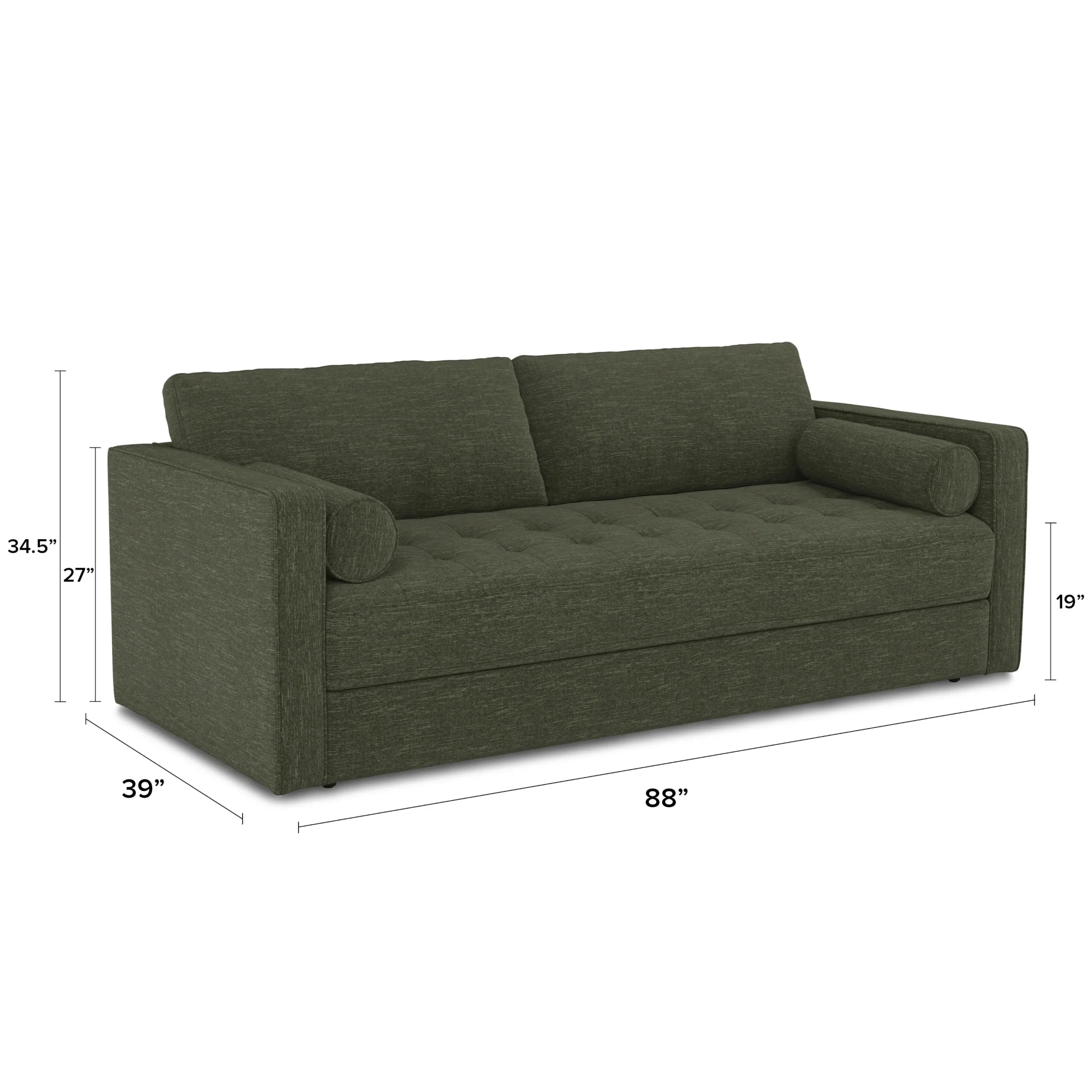 Sven 88_ Tufted Sofa Bed - Fir Green - Image 8
