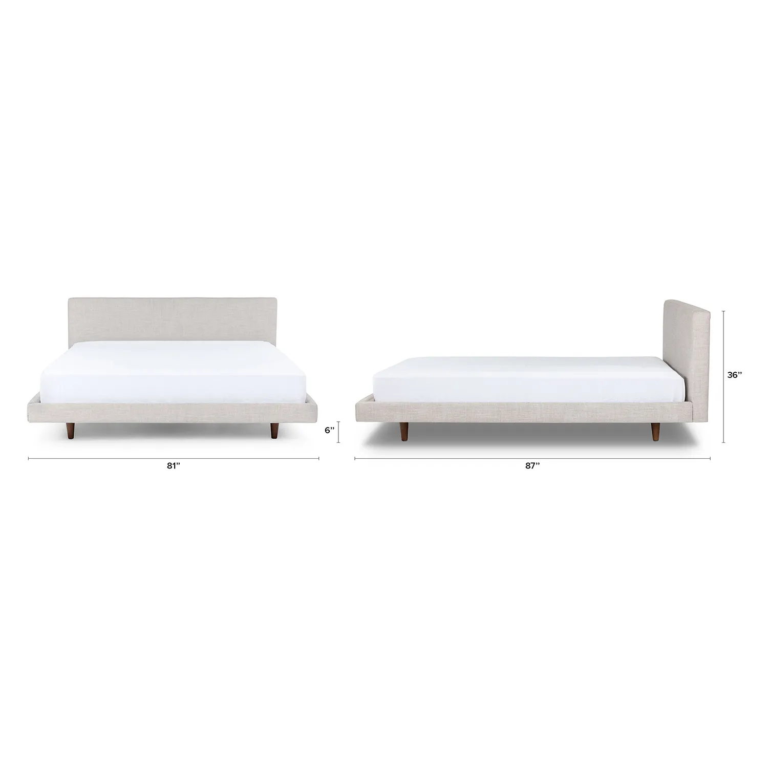 Tessu King Low Profile Upholstered Bed - Clay Taupe - Image 2
