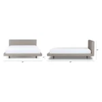 Tessu King Low Profile Upholstered Bed - Glaze Gray