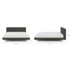 Tessu King Low Profile Upholstered Bed - Green Wool Bouclé