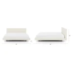 Tessu King Low Profile Upholstered Bed - Ivory Wool Bouclé