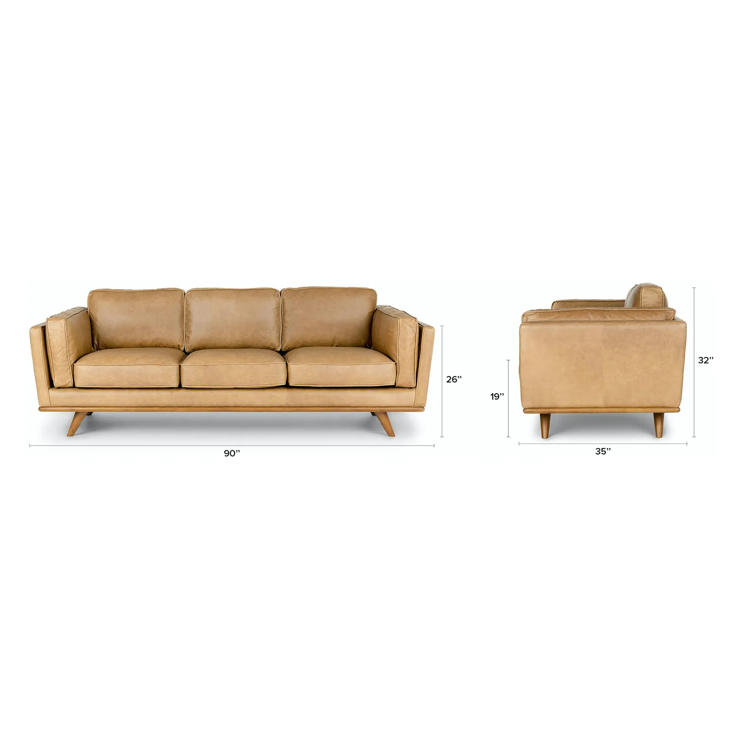 Timber 90_ Leather Sofa - Charme Tan - Image 2