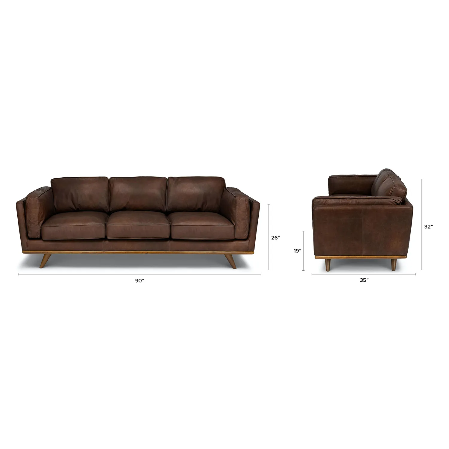 Timber 90_ Leather Sofa - Charme Chocolat - Image 2