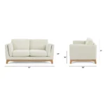 Ceni 61_ Loveseat - Buckler Ivory