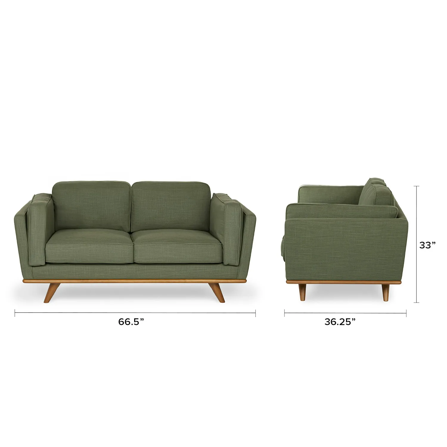 Timber 66.5_ Loveseat - Olio Green - Image 2