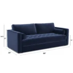 Sven 88_ Tufted Velvet Sofa Bed - Plush Cascadia Blue
