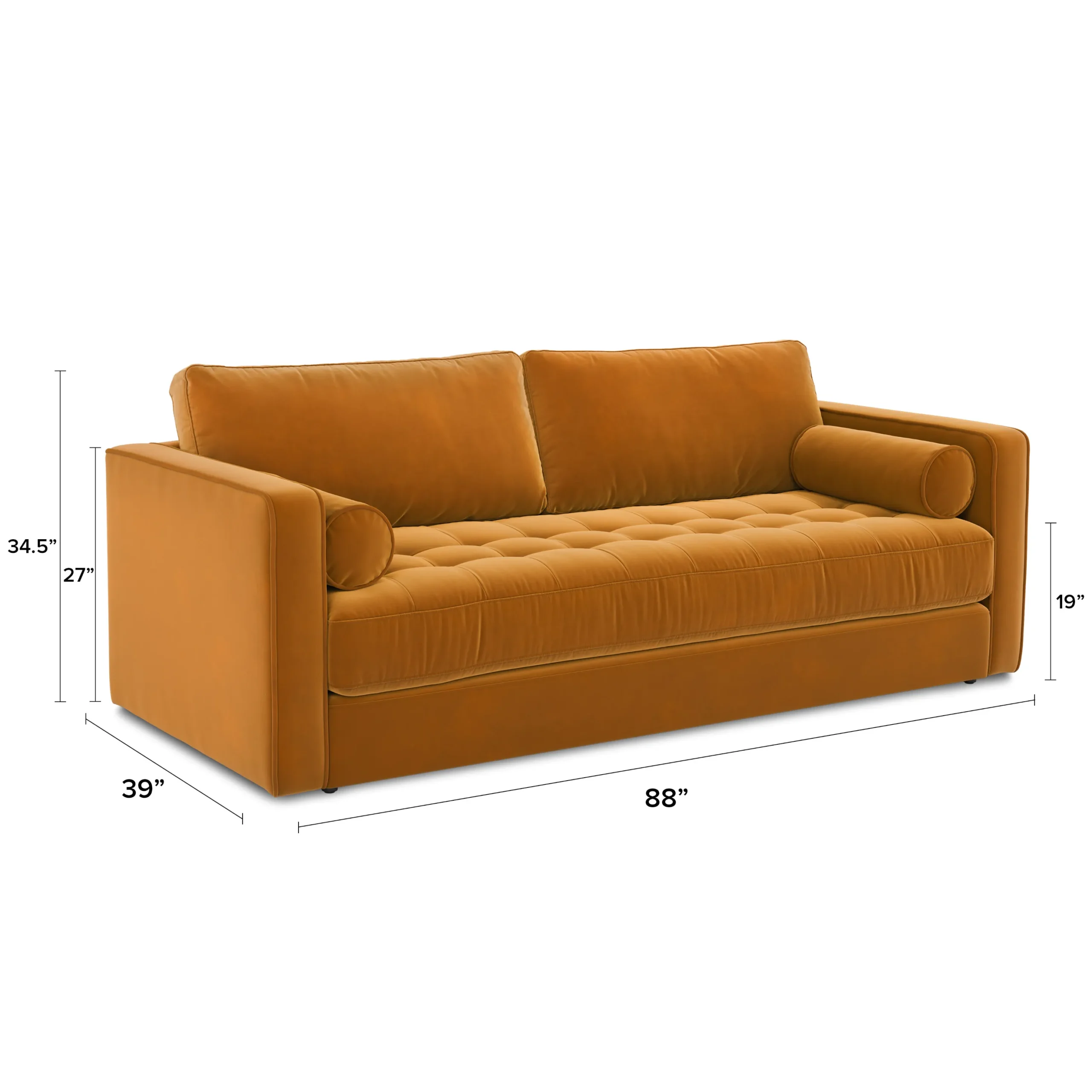 Sven 88_ Tufted Velvet Sofa Bed - Plush Pacific Ginger - Image 8