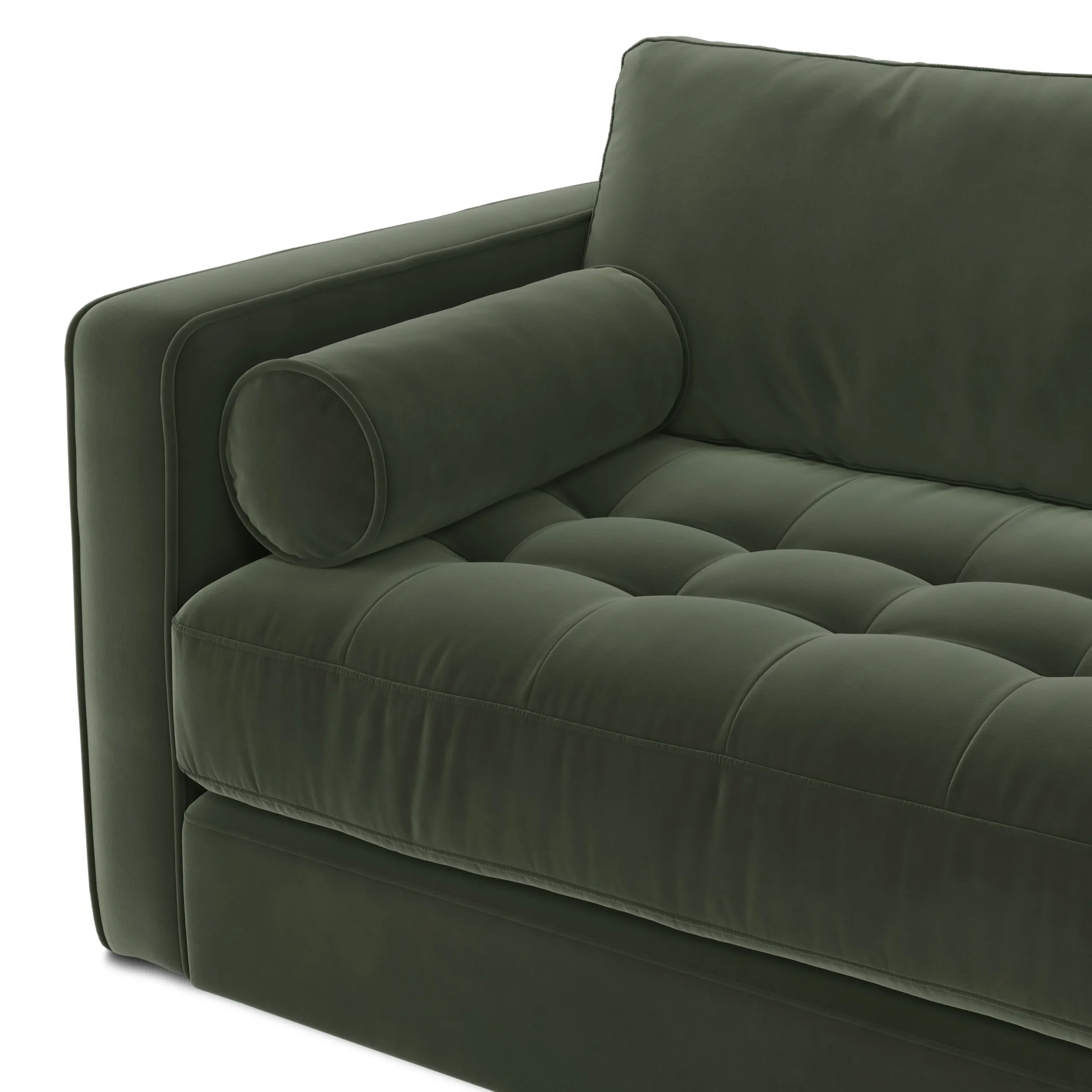 Sven 88_ Tufted Velvet Sofa Bed - Plush Pacific Green - Image 12