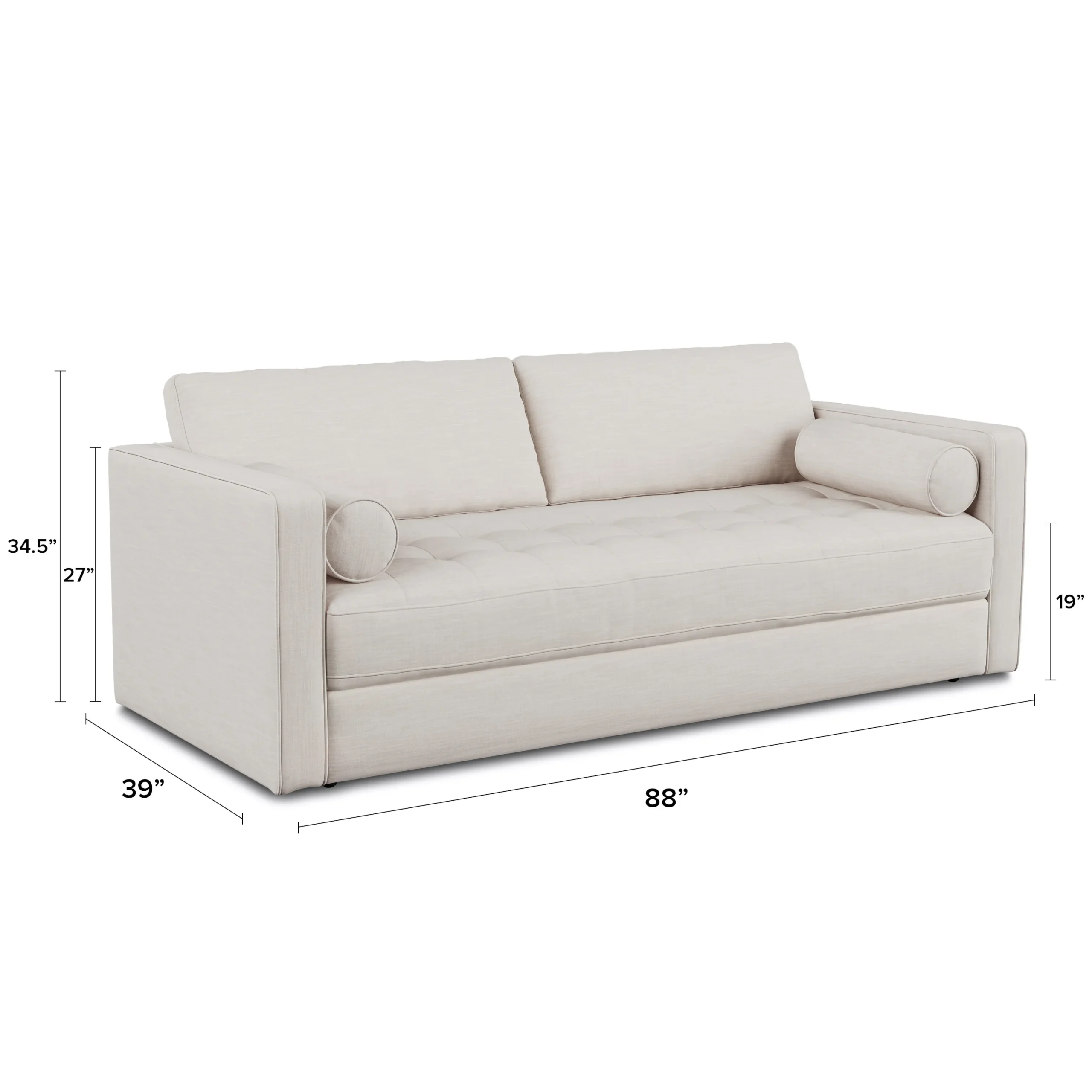 Sven 88_ Tufted Sofa Bed - Biscuit Cream - Image 9