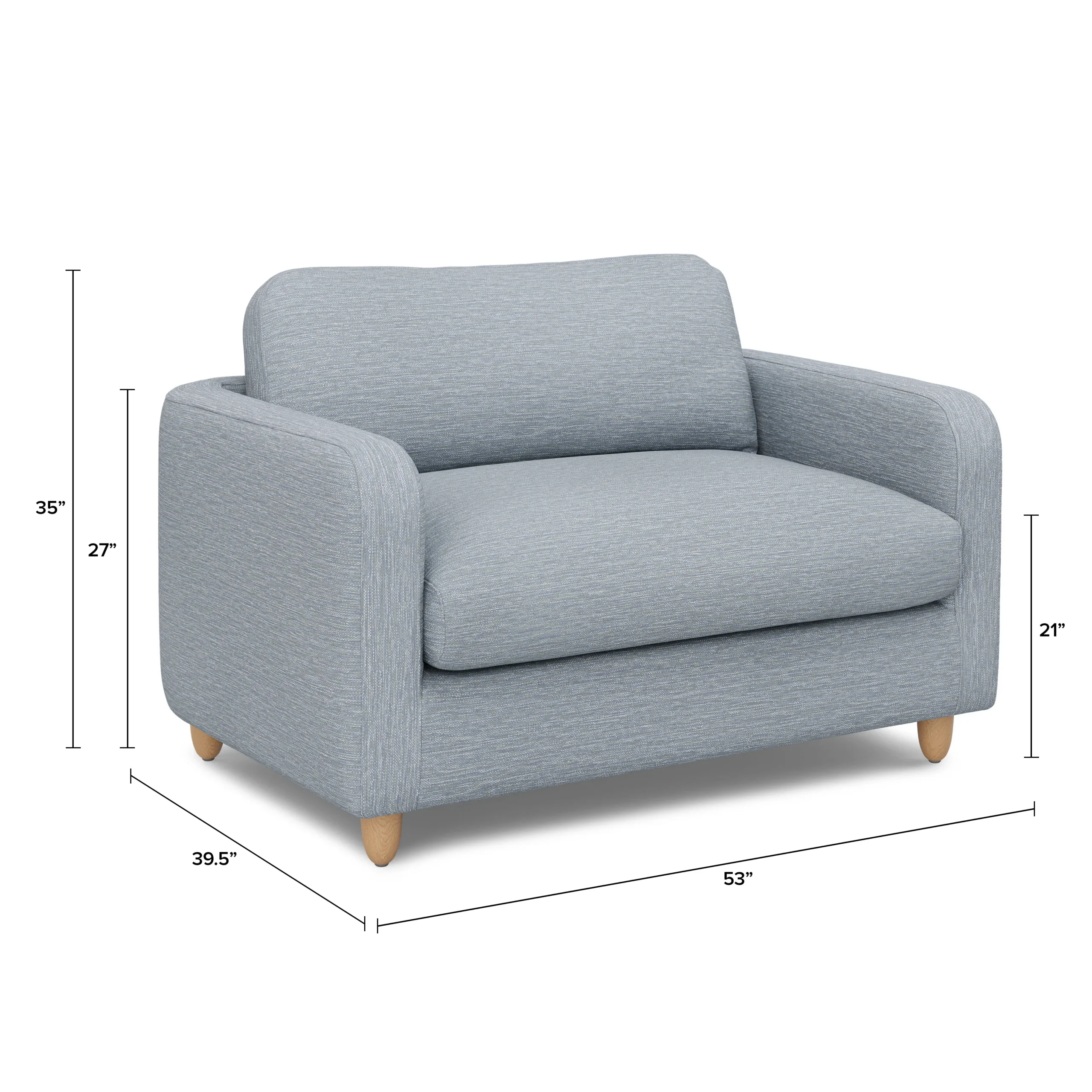 Vati 53_ Sleeper Chair -  Silver Light Blue - Image 7