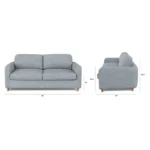 Vati 80_ Sofa Bed - Natural Oak and Silver Light Blue