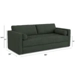 Sven 88_ Tufted Sofa Bed - Green Wool Bouclé