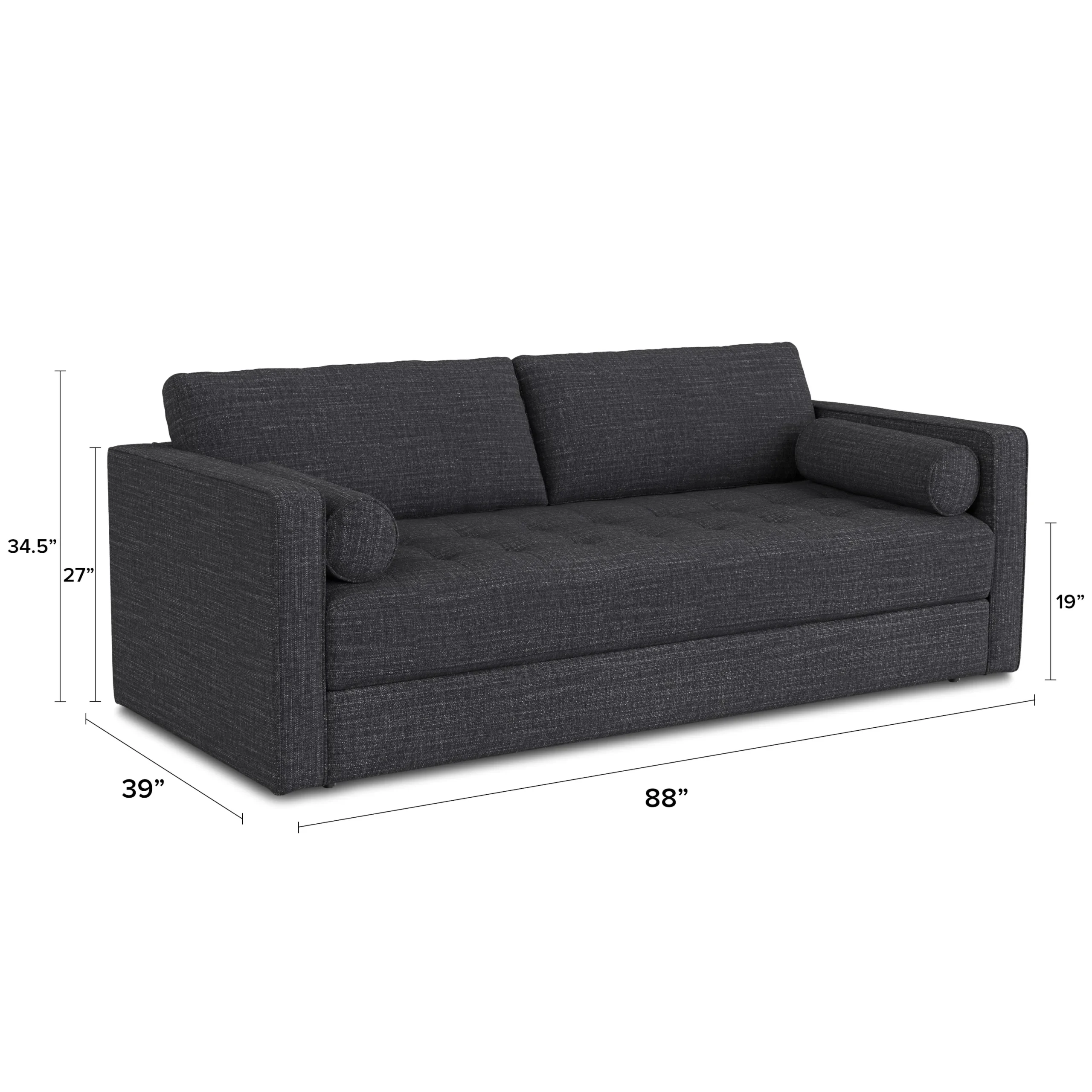 Sven 88_ Tufted Sofa Bed - Napa Charcoal - Image 9