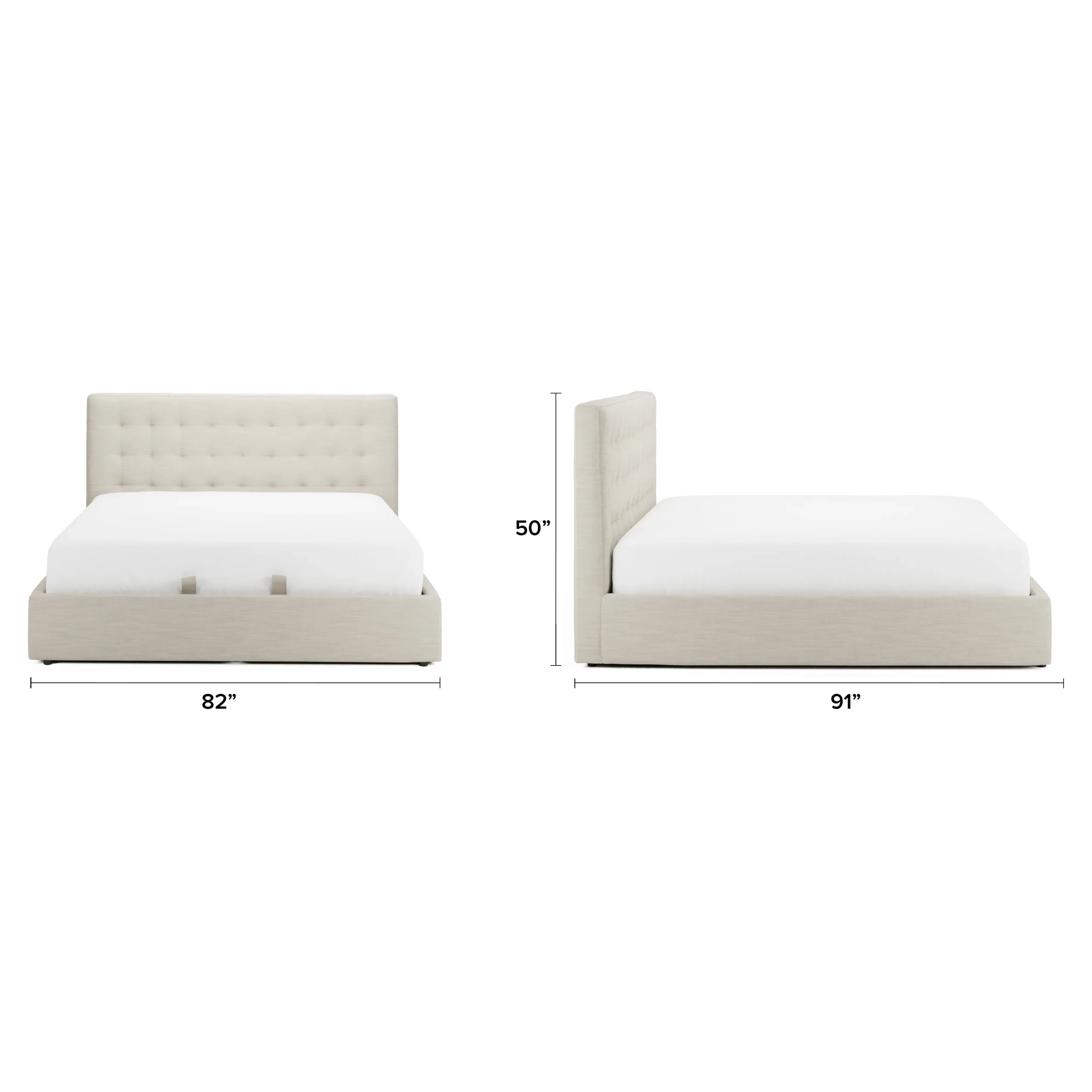 Sven King Tufted Storage Bed - Biscuit Cream - Image 6