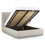 Sven Queen Tufted Storage Bed - Birch Ivory