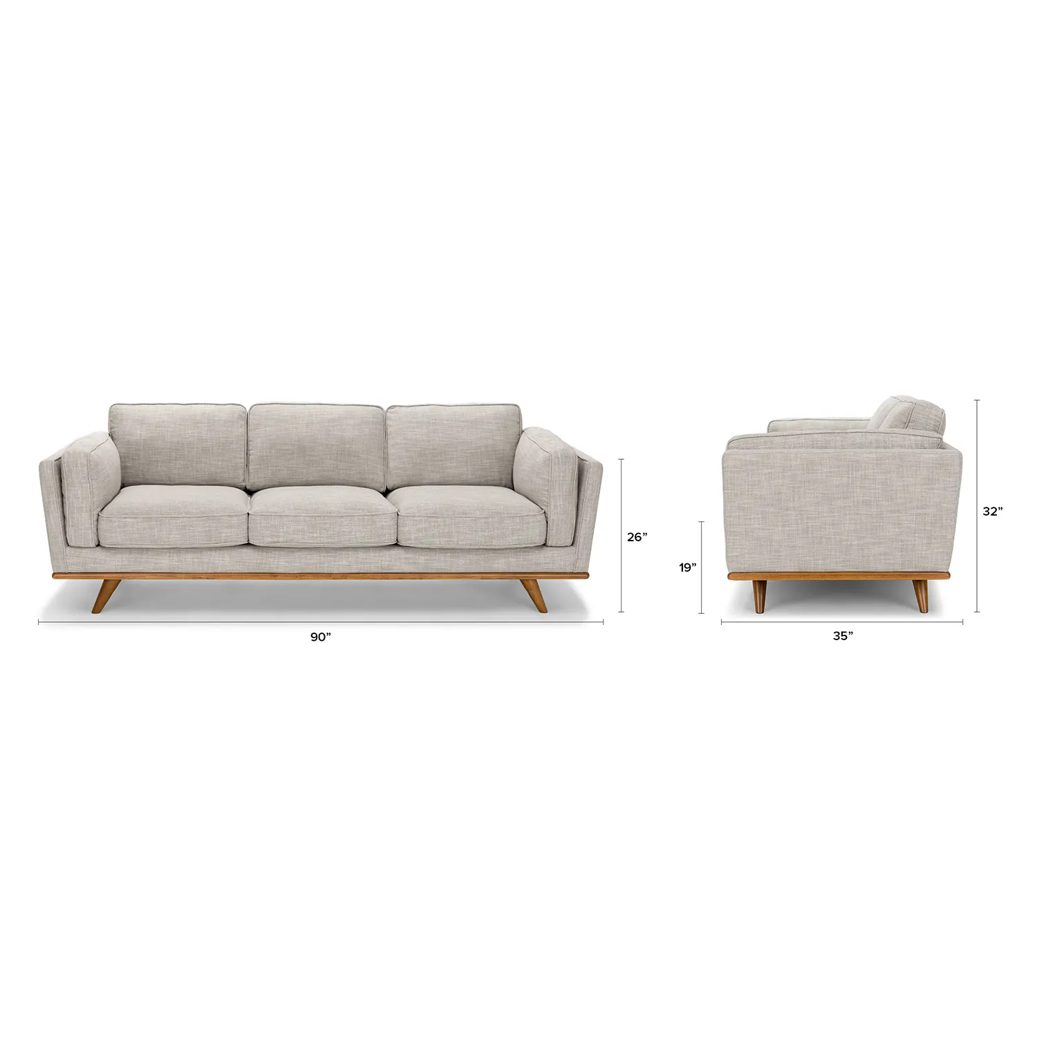 Timber 90_ Sofa - Rain Cloud Gray - Image 14