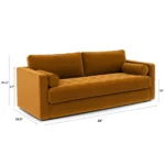Sven 88_ Grounded Tufted Velvet Sofa - Plush Pacific Ginger