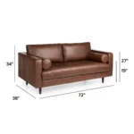 Sven 72_ Tufted Leather Loveseat - Taos Brown