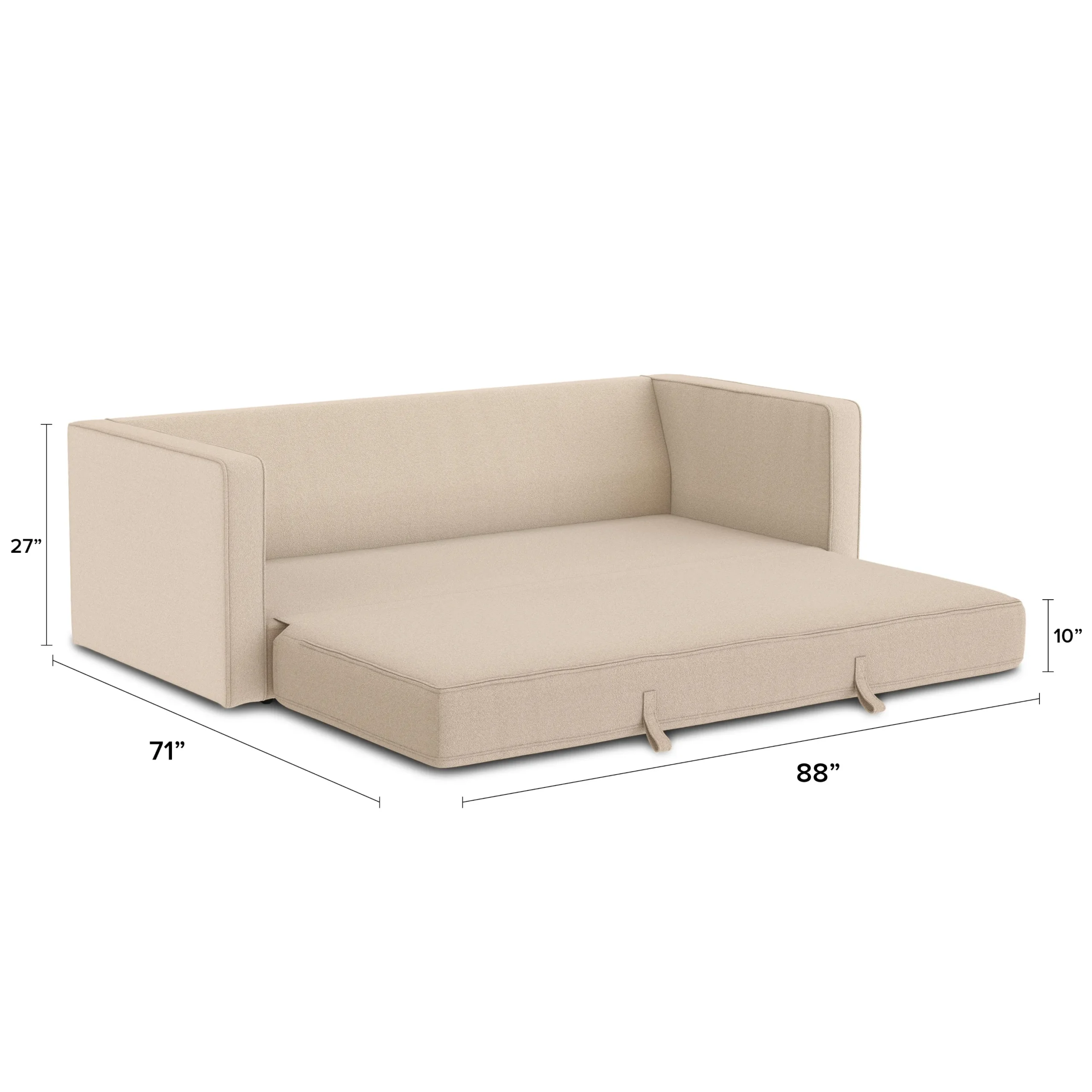 Sven 88_ Tufted Sofa Bed - Ratine Buff - Image 7