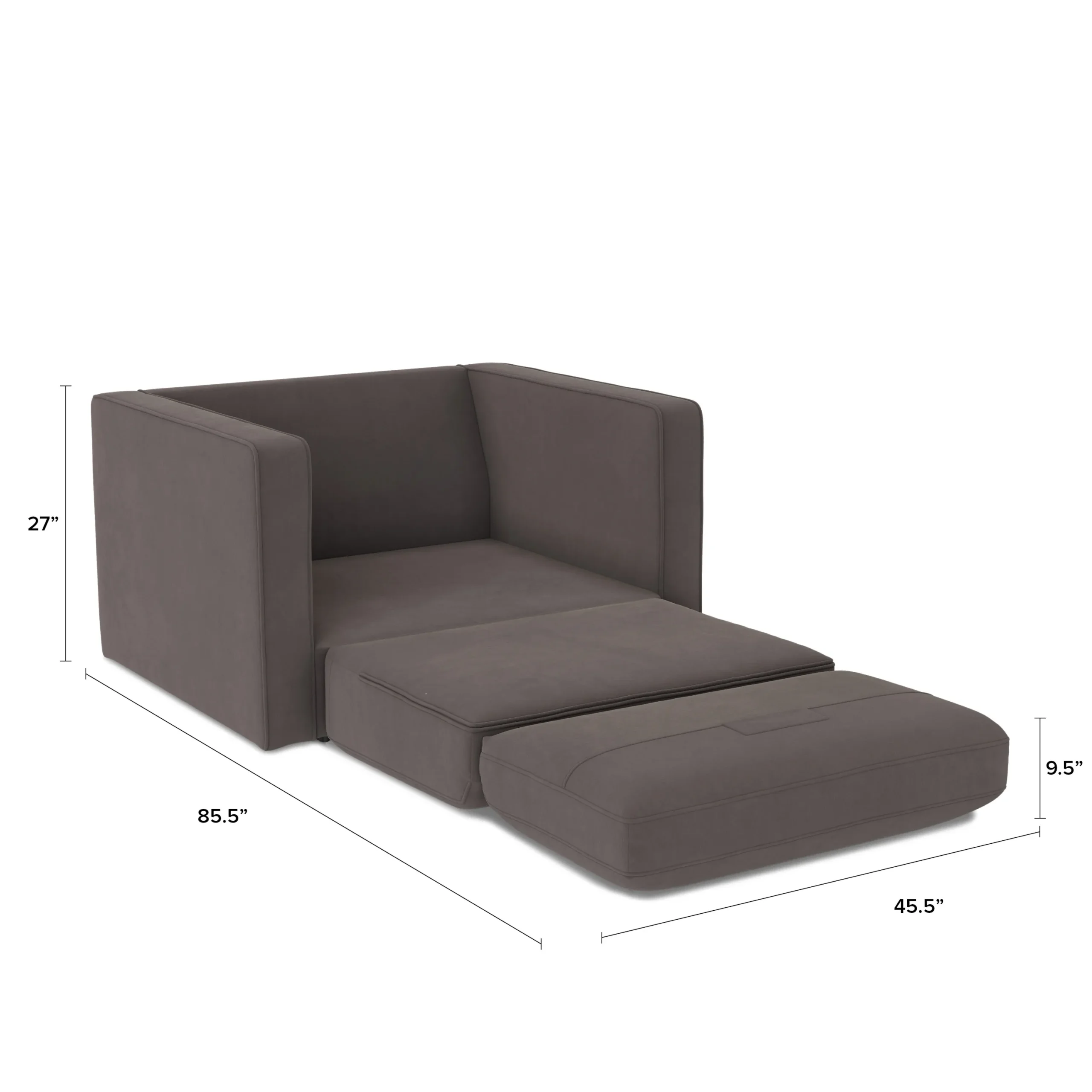 Sven 45.5_ Tufted Velvet Sleeper Chair - Hale Warm Gray - Image 7