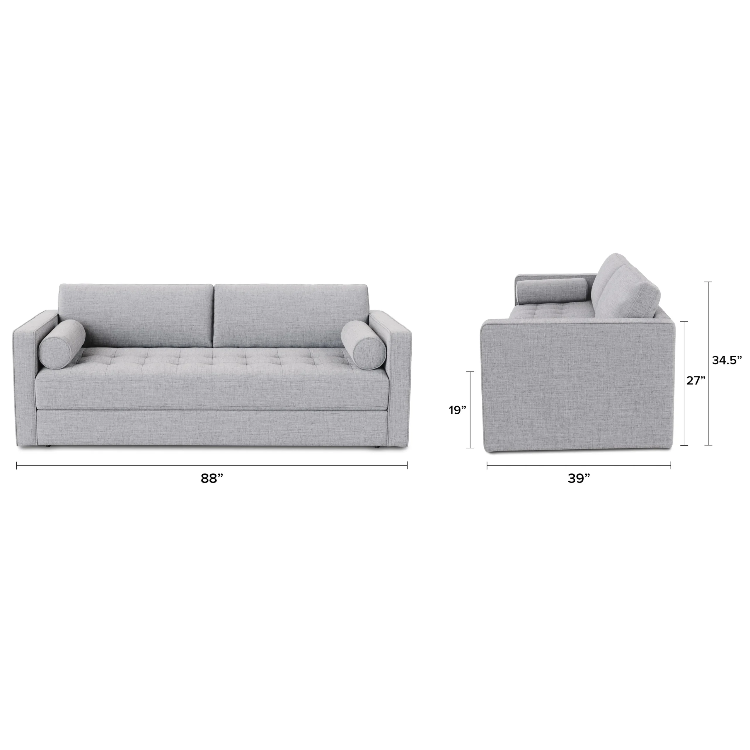 Sven 88_ Tufted Sofa Bed - Stone Gray - Image 6