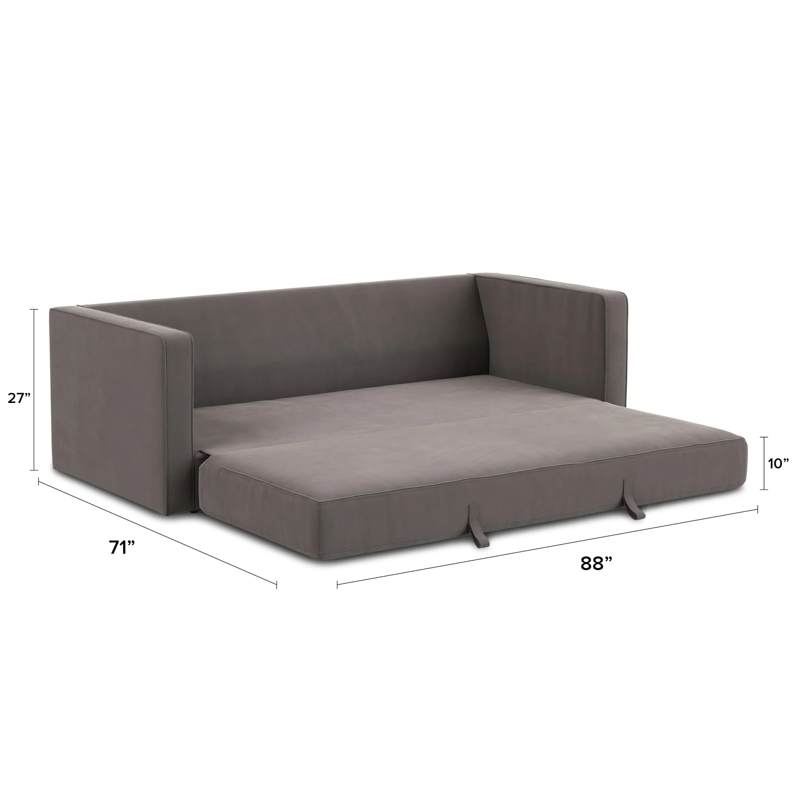 Sven 88_ Tufted Velvet Sofa Bed - Hale Warm Gray - Image 8