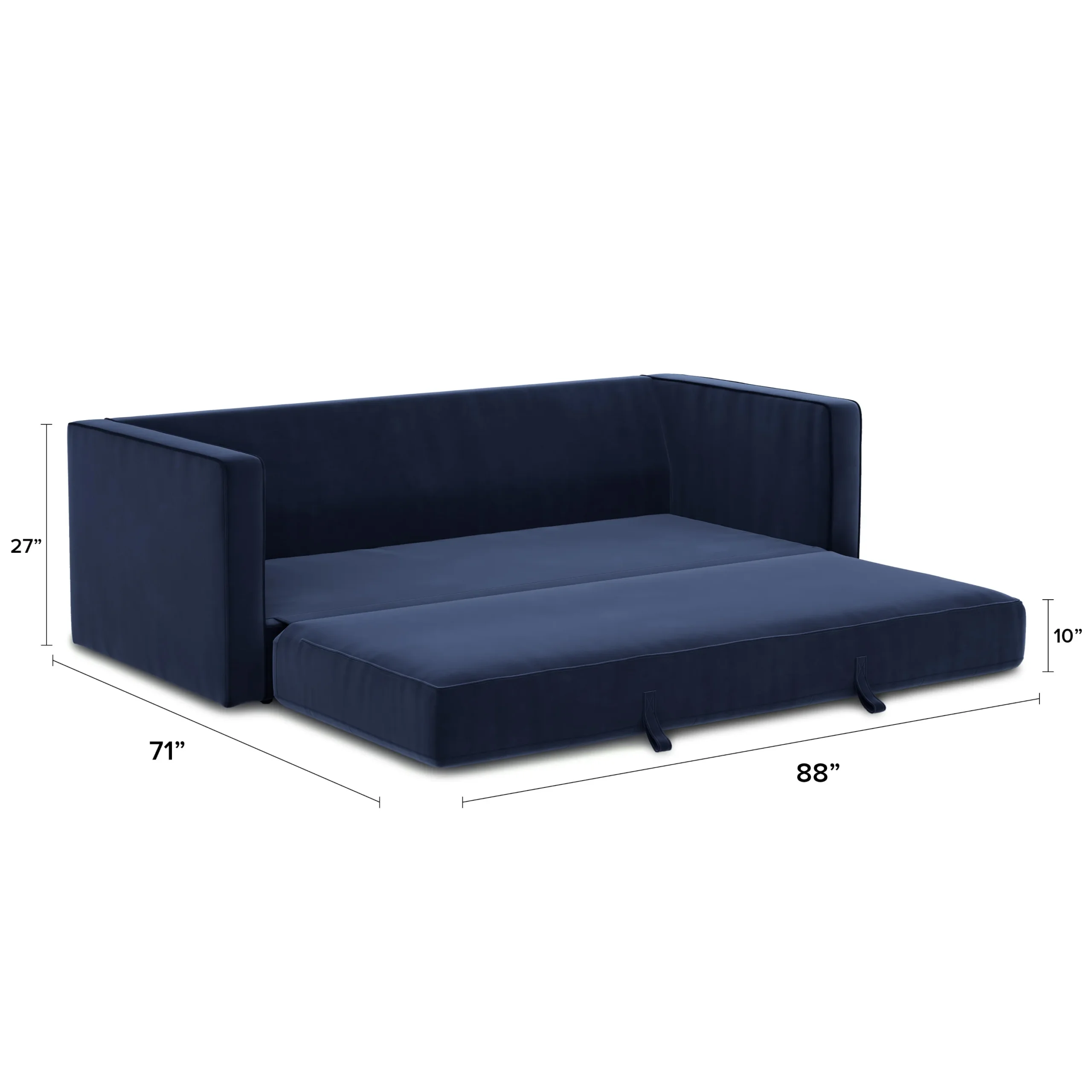 Sven 88_ Tufted Velvet Sofa Bed - Plush Cascadia Blue - Image 6