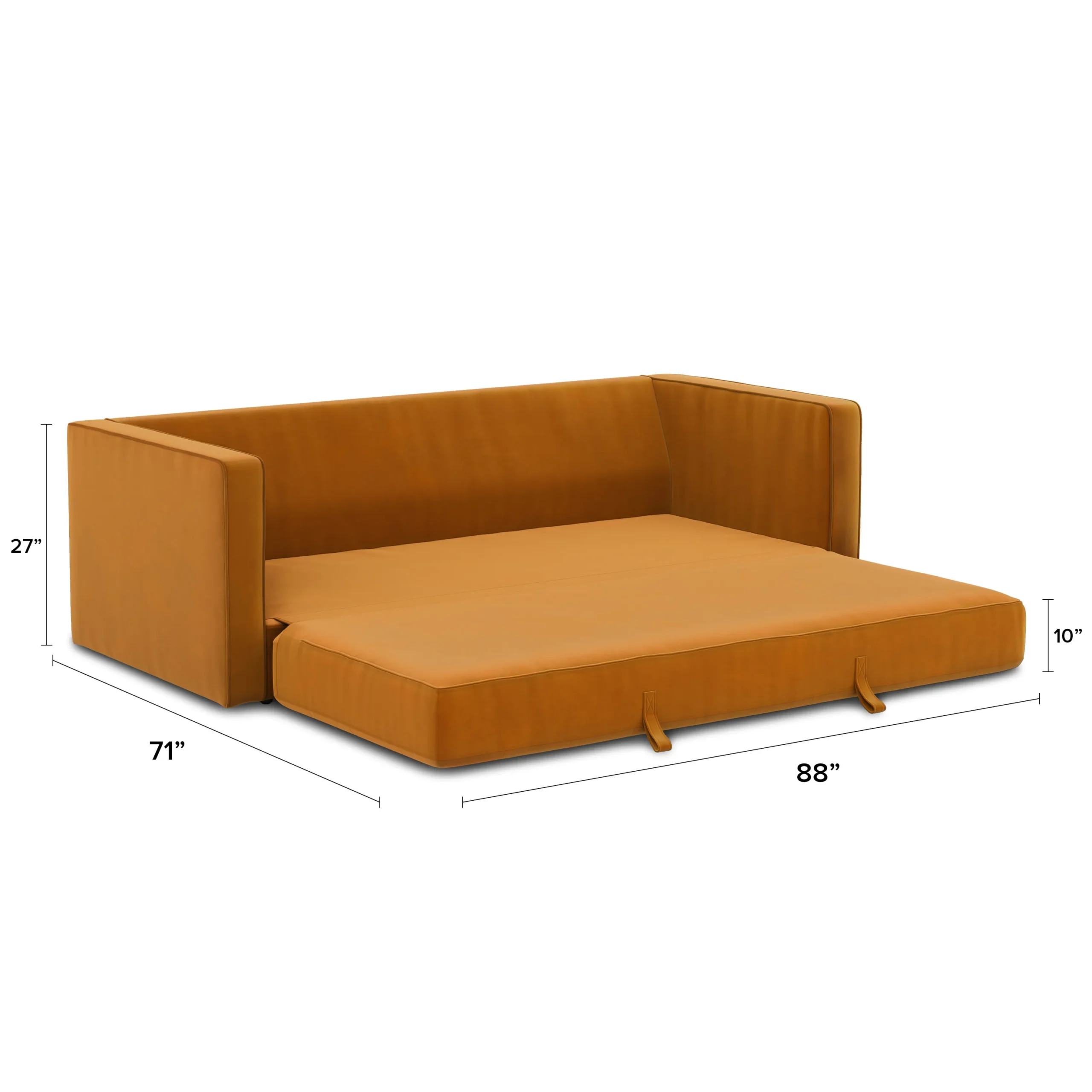 Sven 88_ Tufted Velvet Sofa Bed - Plush Pacific Ginger - Image 6