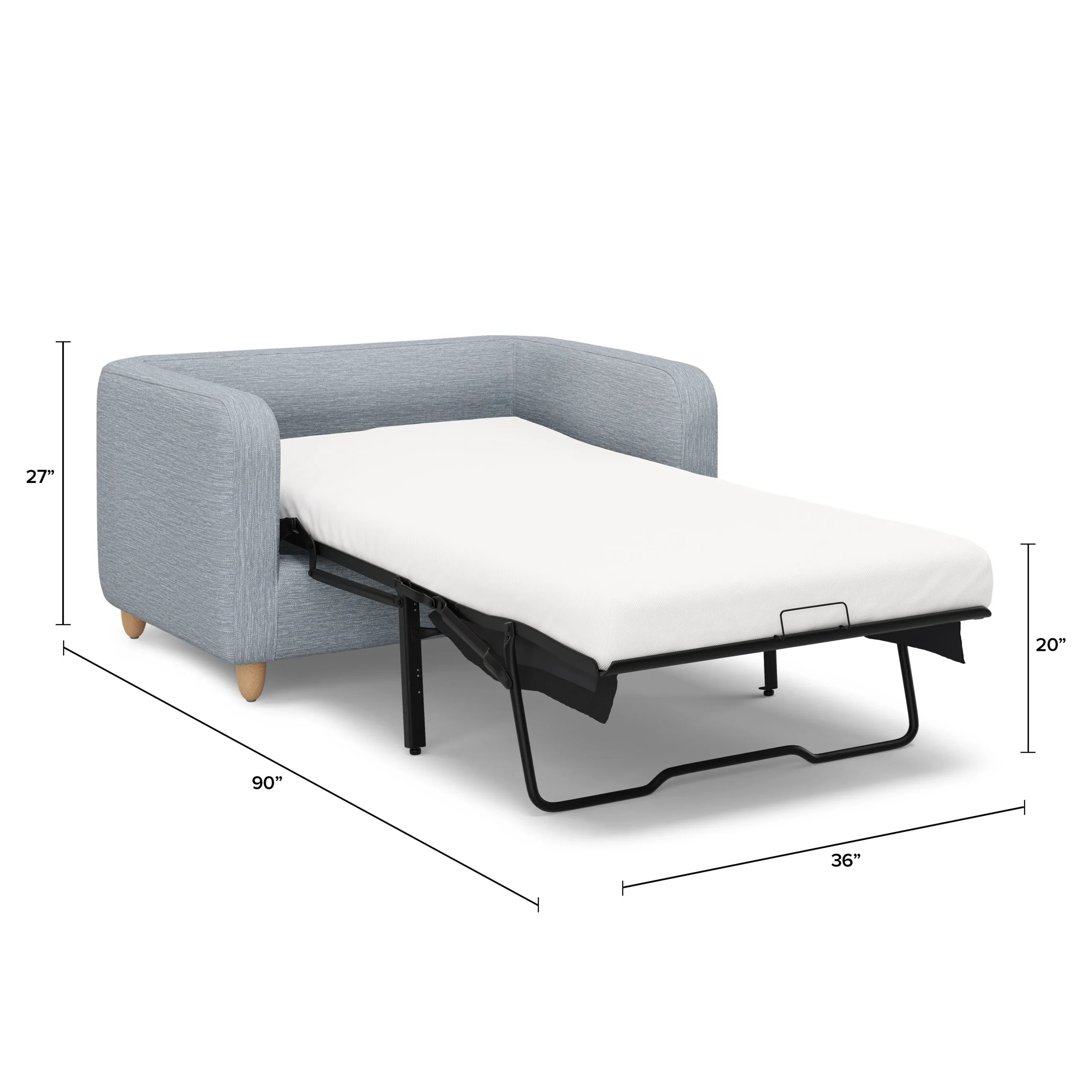 Vati 53_ Sleeper Chair -  Silver Light Blue - Image 6