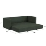 Sven 88_ Tufted Sofa Bed - Green Wool Bouclé
