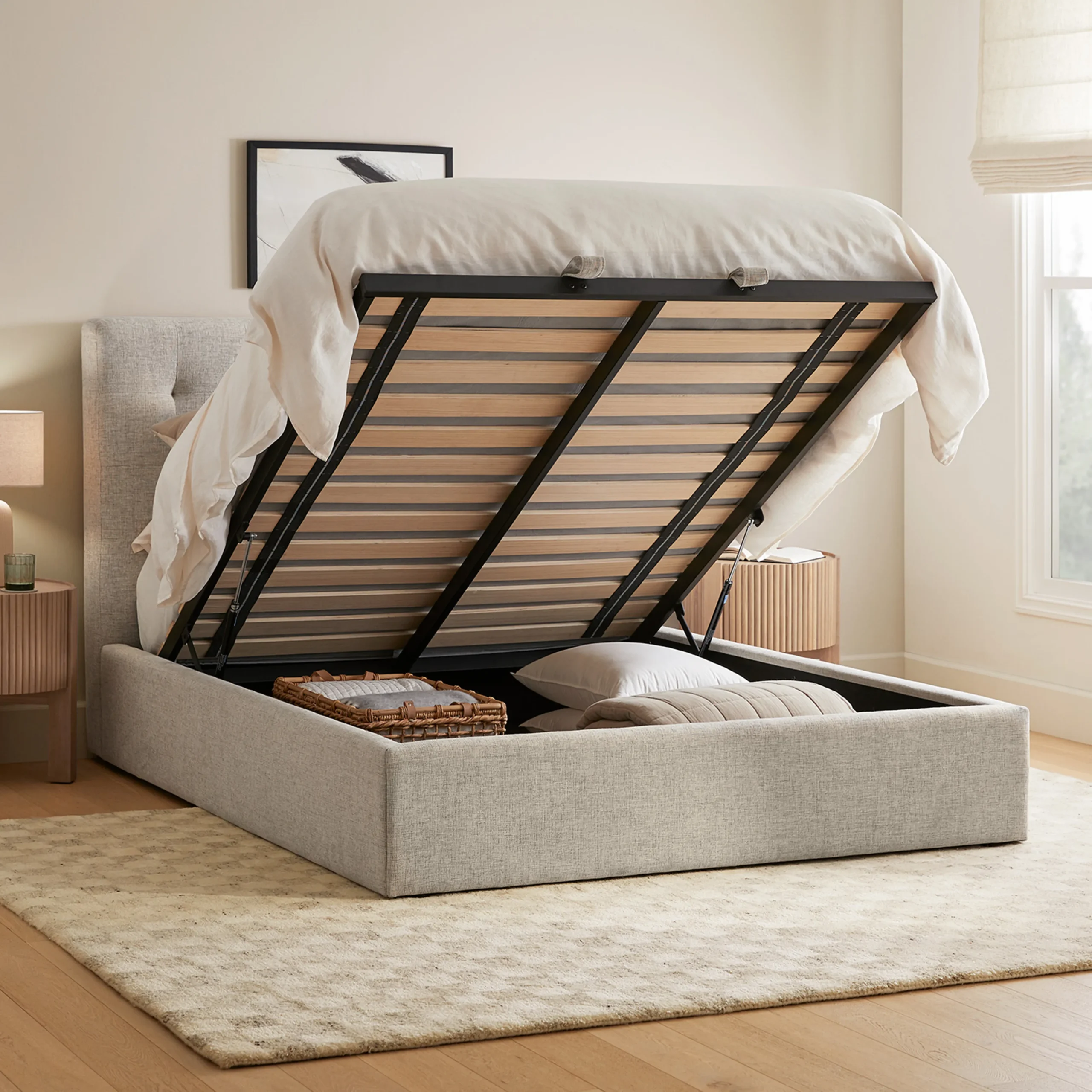 Sven Queen Tufted Storage Bed - Birch Ivory - Image 2