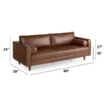 Sven 88_ Tufted Leather Sofa - Taos Brown