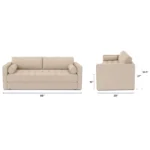 Sven 88_ Tufted Sofa Bed - Ratine Buff