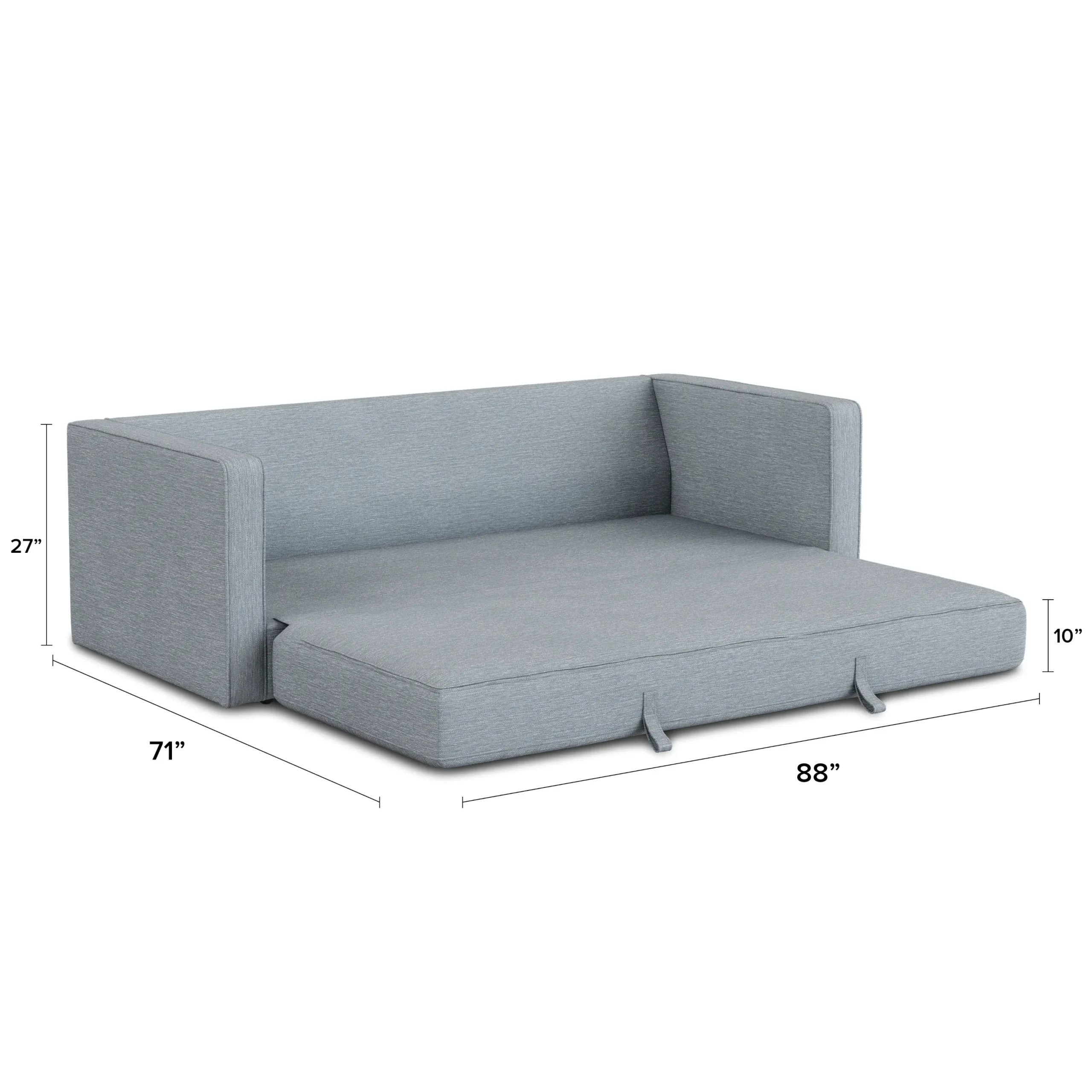 Sven 88_ Tufted Sofa Bed - Silver Light Blue - Image 8