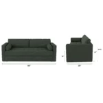 Sven 88_ Tufted Sofa Bed - Green Wool Bouclé