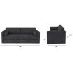Sven 88_ Tufted Sofa Bed - Napa Charcoal