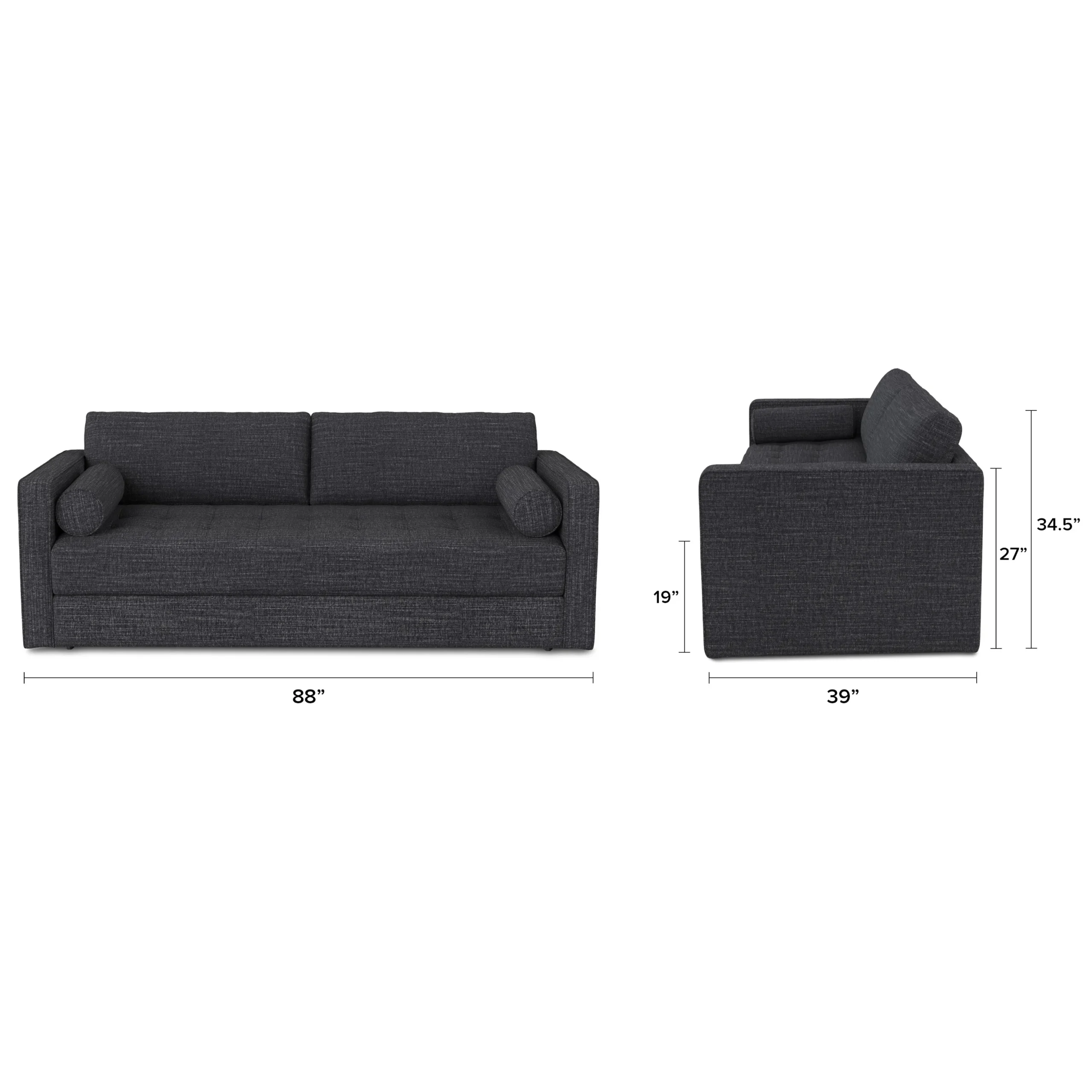 Sven 88_ Tufted Sofa Bed - Napa Charcoal - Image 7