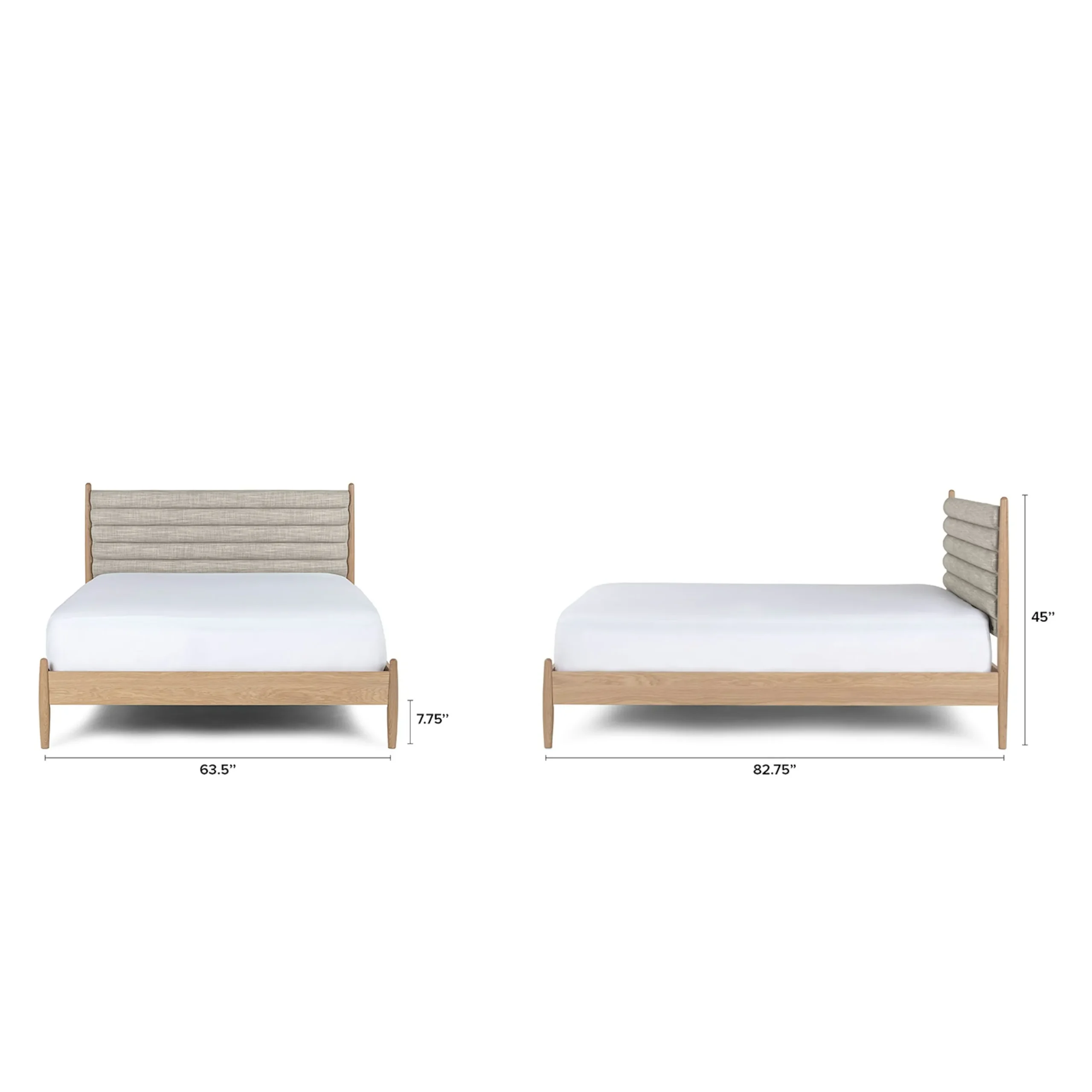 Lenia Queen Upholstered Bed - White Oak and Rain Cloud Gray - Image 10