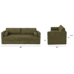 Sven 88_ Tufted Sofa Bed - Napa Moss