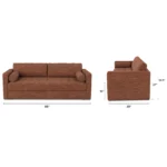 Sven 88_ Tufted Sofa Bed - Napa Rust