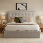 Sven Queen Tufted Storage Bed - Birch Ivory