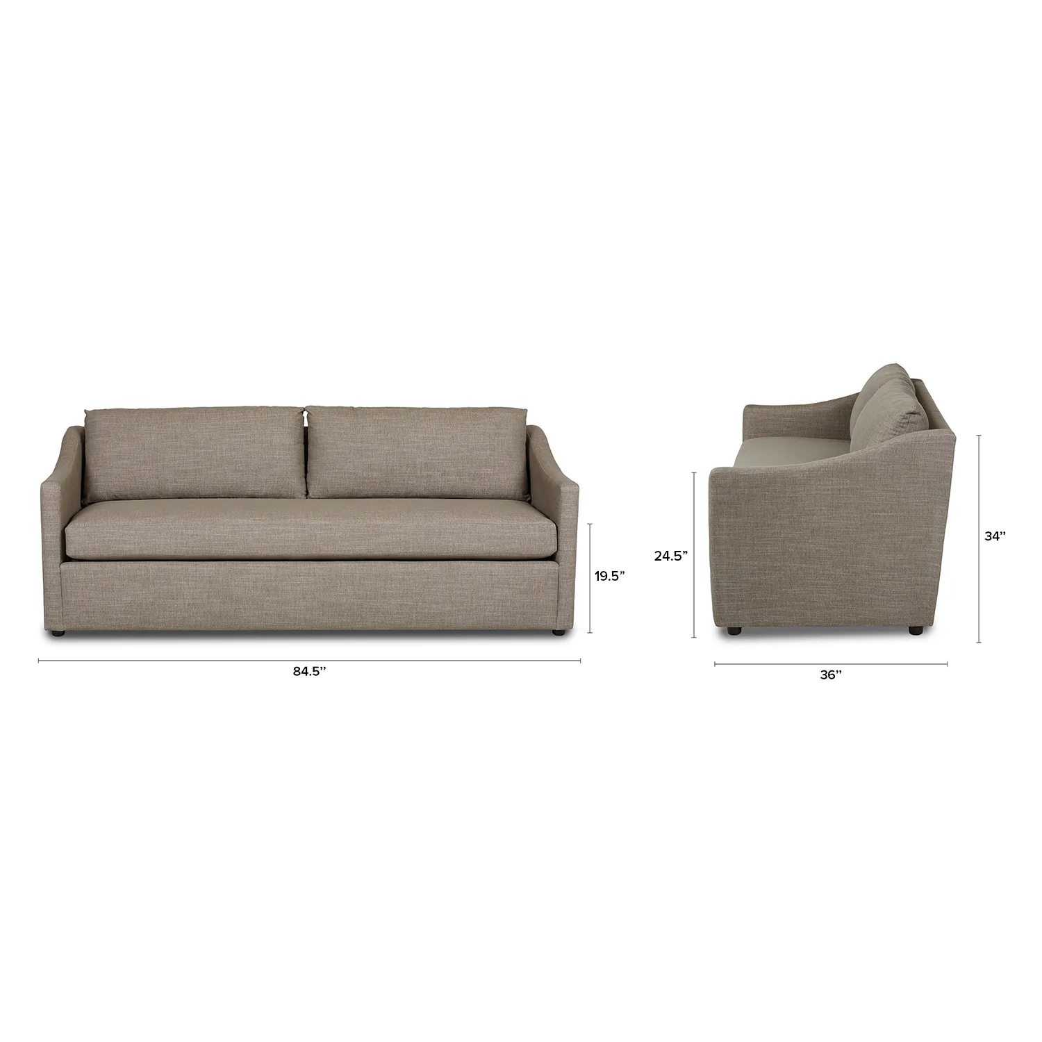 Landry 84.5_ Sofa - Napa Taupe - Image 15