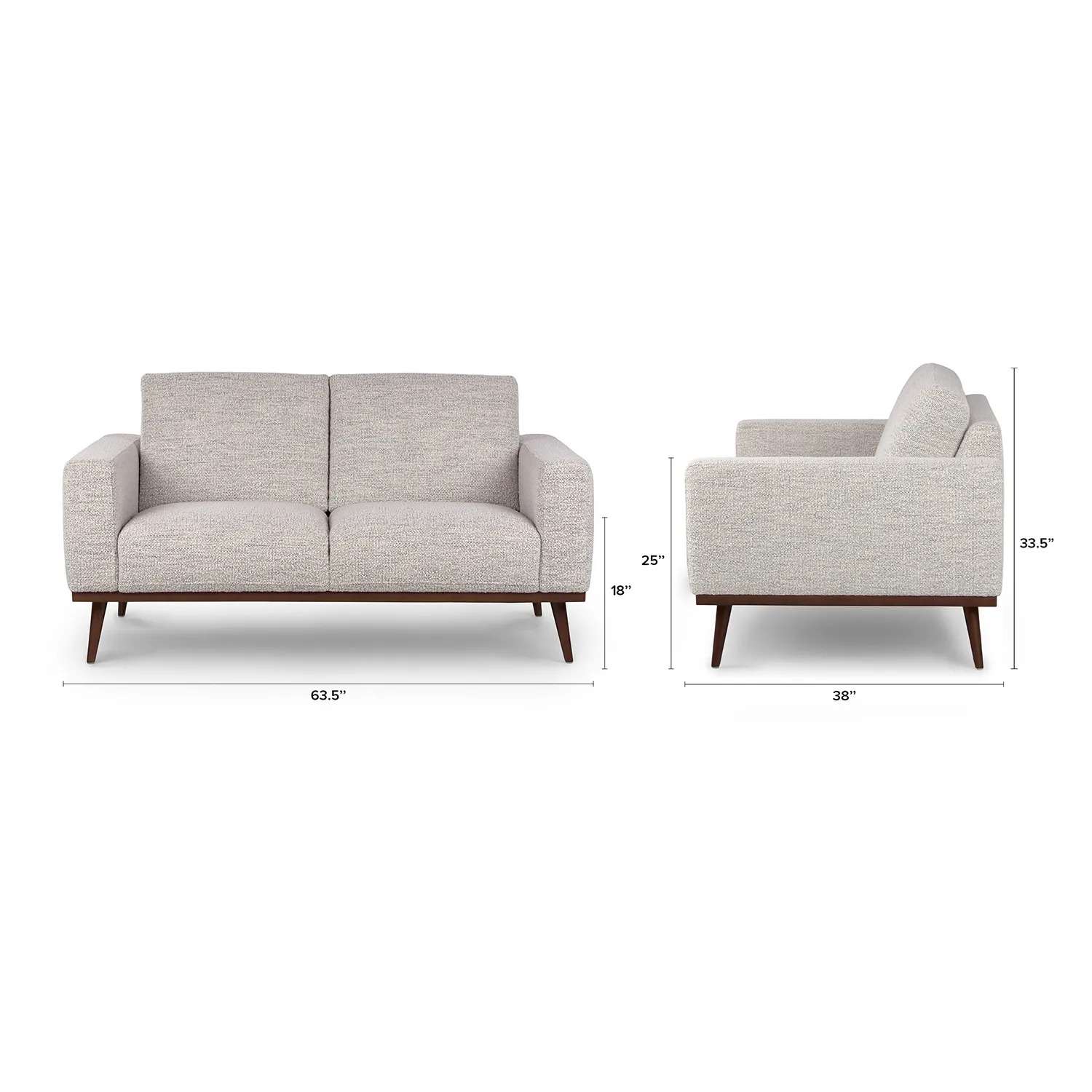 Rhett 63.5_ Loveseat - Pepper Ivory - Image 4